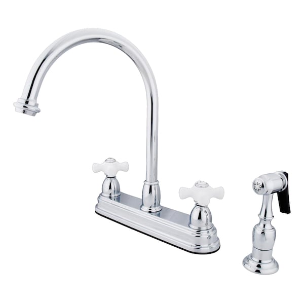 Kingston Brass Restoration Centerset Kitchen Faucet, Chrome KB3751PXBS - main